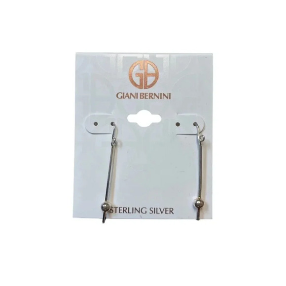 GIANI BERNINI Polished Ball Teardrop Drop Earrings in 925 Sterling Silver - Picture 1 of 2